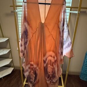 ASOS Orange and Purple Tie-Dye Flowing Dress